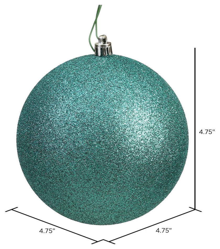 Vickerman N591244Dg 4.75" Sea Foam Glitter Ball Ornament, 4 Per Bag