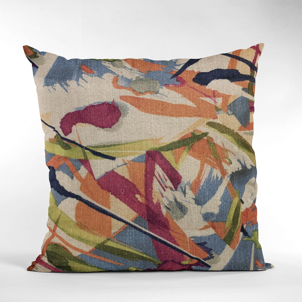 Plutus Multi-Color Graphic Print Luxury Throw Pillow, 20"x20"