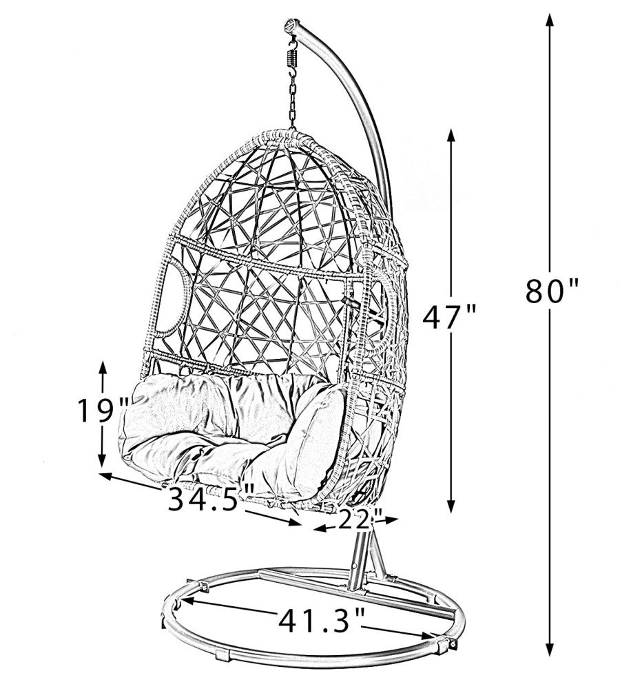 Green Outdoor Interlaced Contemporary Swing Chair