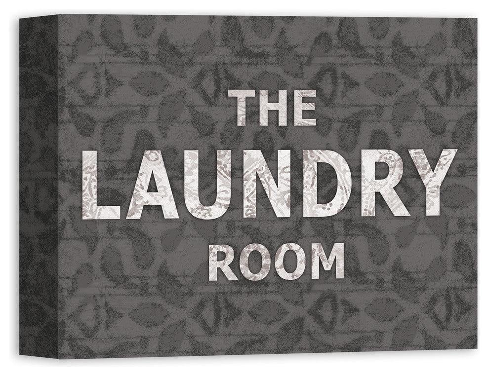 The Laundry Room Damask Wall Art, Canvas