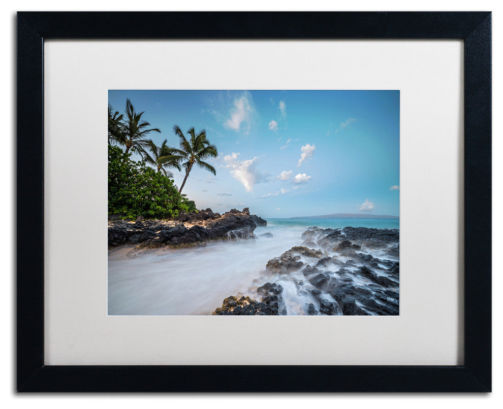 Pierre Leclerc 'Secret Cove Twilight' Matted Art, Black Frame, White, 20x16