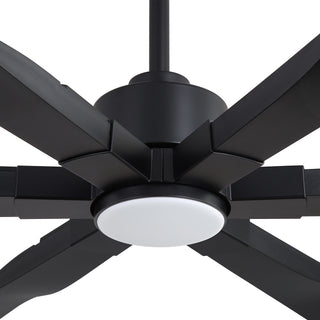 6-Blade Reversible LED Ceiling Fan, Light Kit & Remote Control, Black, 78"