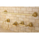 Kingston Brass 4-Piece Towel Bar Bathroom Hardware Set, Polished Brass