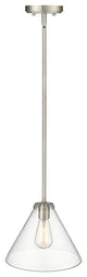 1 Light 11" Brushed Nickel Pendant