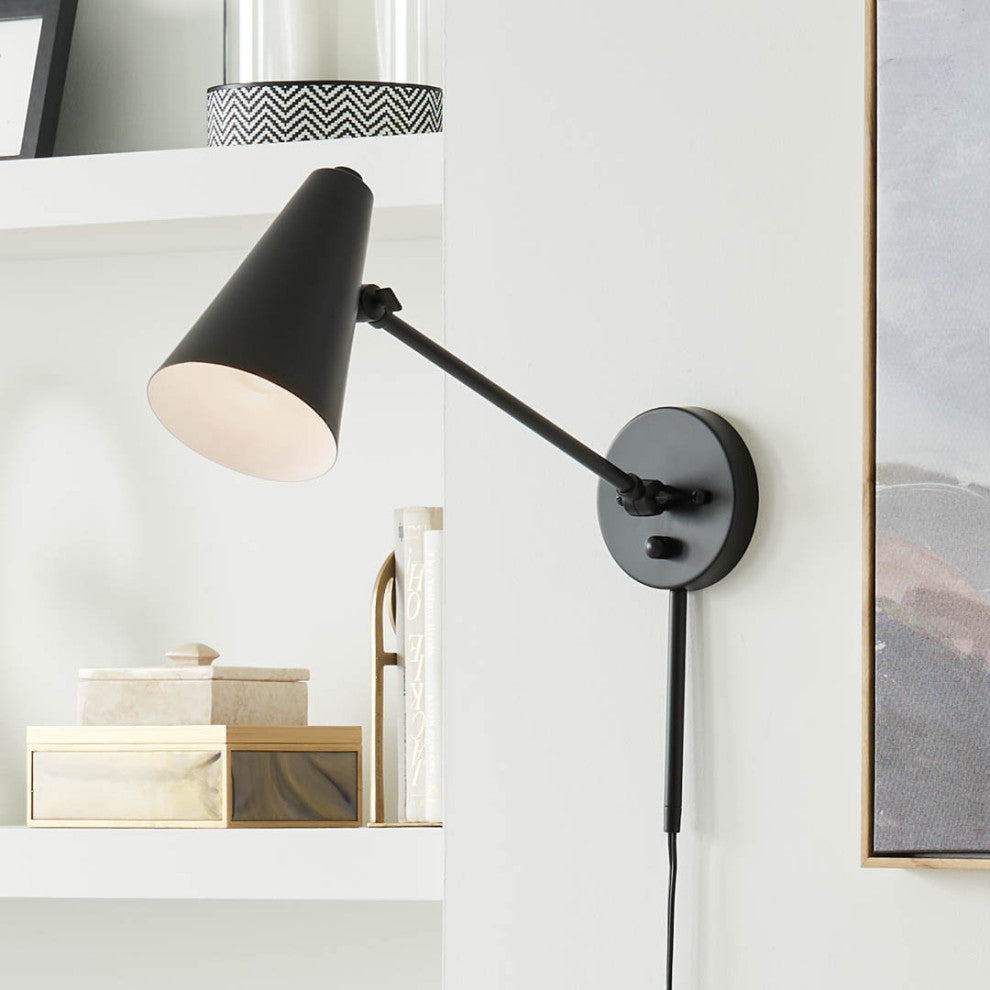 Sylvia 1 Light Wall Sconce, Black