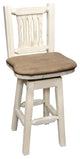Barstool, Back and Swivel, Ready to Finish, Upholstered Seat, Buckskin Pattern