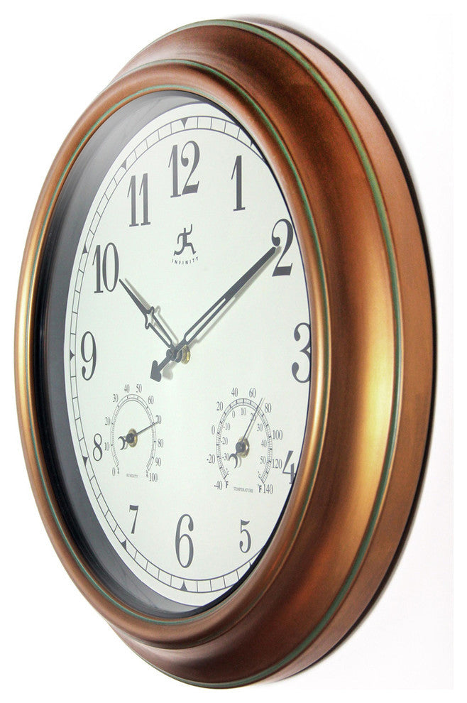 Craftsman Indoor/Outdoor Wall Clock Hygrometer Thermometer 18"