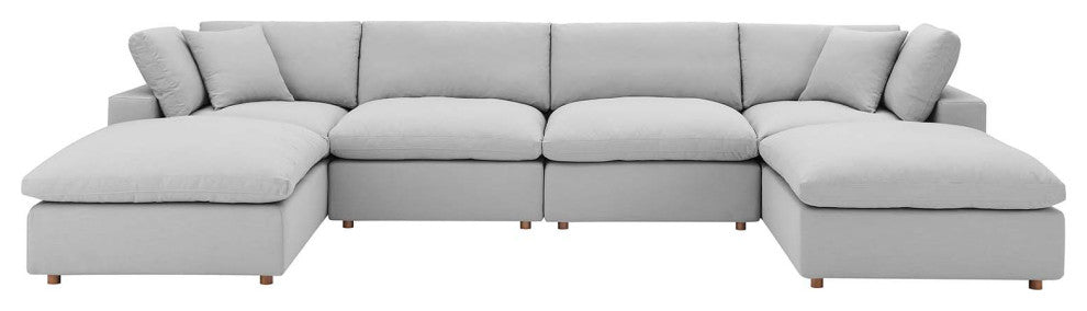 Modular Sectional Deep Sofa Set, Gray, Fabric, Modern, Lounge Hospitality