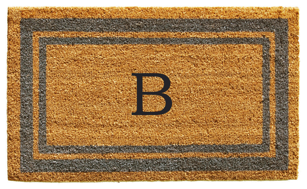 Periwinkle Border 24"x36" Monogram Doormat, Letter B