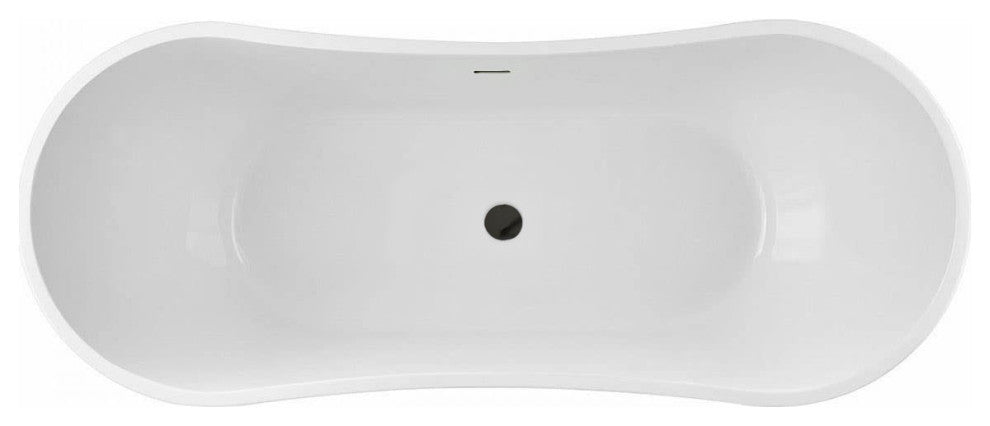 Philo 59 Inch Acrylic Double Slipper Freestanding Tub