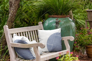 Big Circle Polyester Indoor/Outdoor Pillow, Nautical Navy, 18"x18"