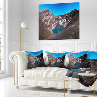 Volcano Kamchatka Panorama Landscape Printed Throw Pillow, 16"x16"