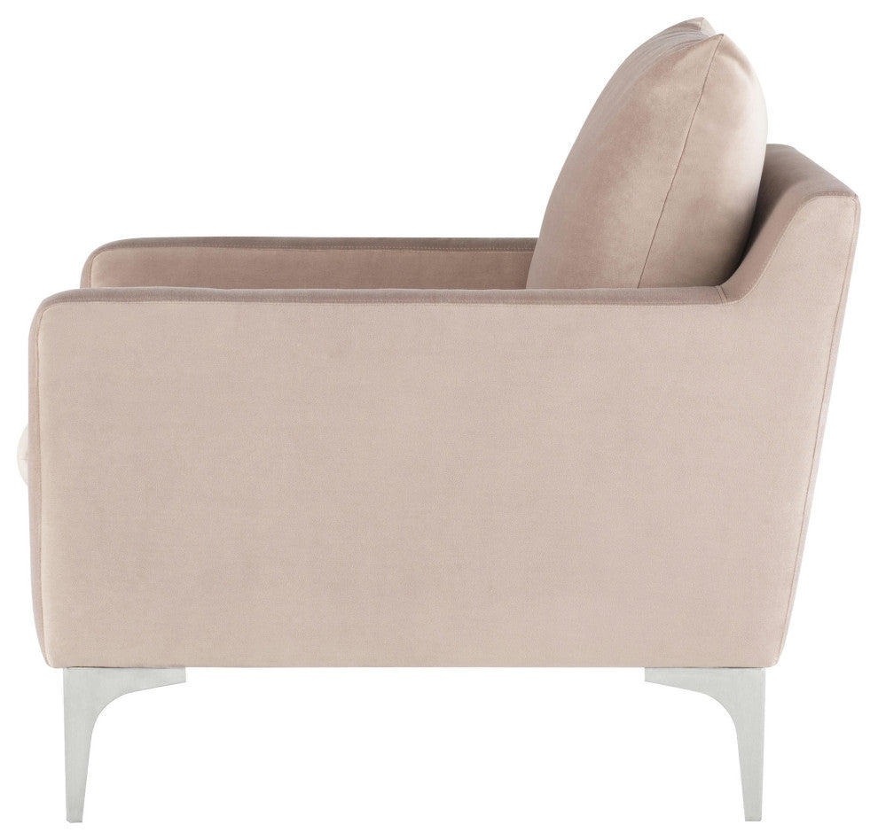 Anders Blush Fabric Single Seat Sofa, HGSC439