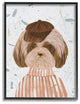 Hipster Dog Sweater Poodle Funny Animal Painting, 16"x20"
