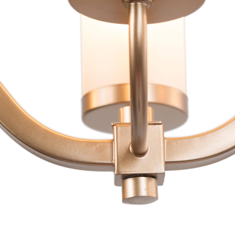 LNC 6-Light Modern Gold and Frosted Glass Linear Pendant for Kitchen