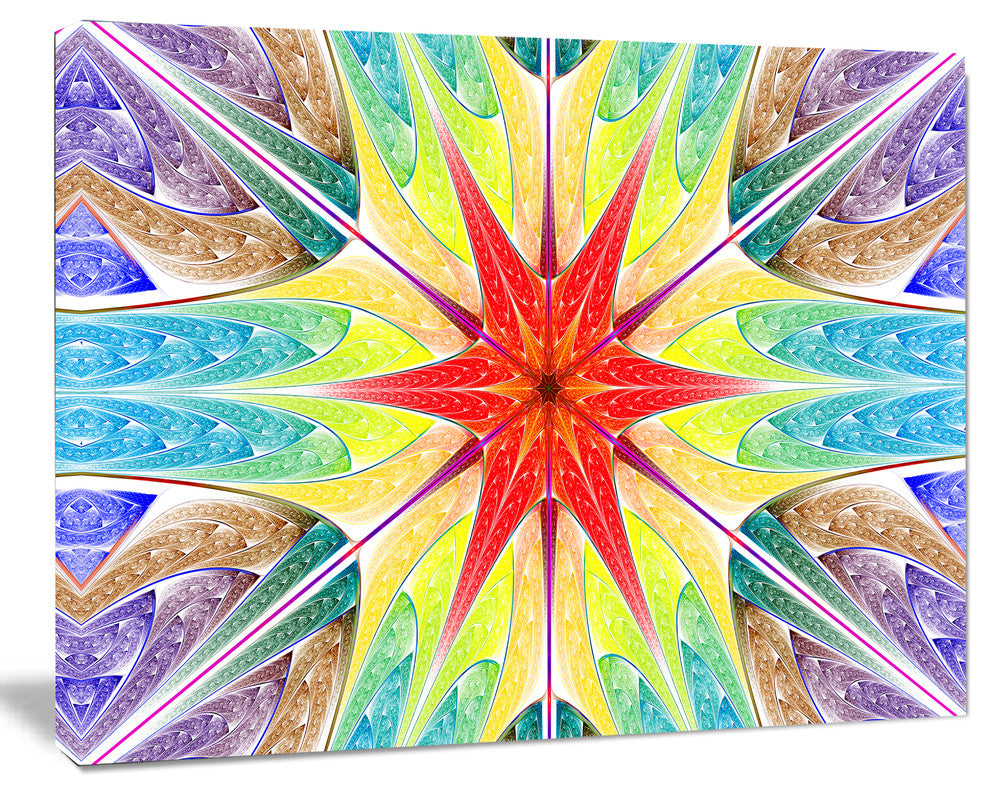 Beautiful Colorful Stained Glass, Oversized Abstract Canvas Art Print, 60x40