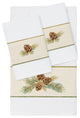 Linum Home Textiles Turkish Cotton Pierre 3-Piece Embellished Towel Set, White