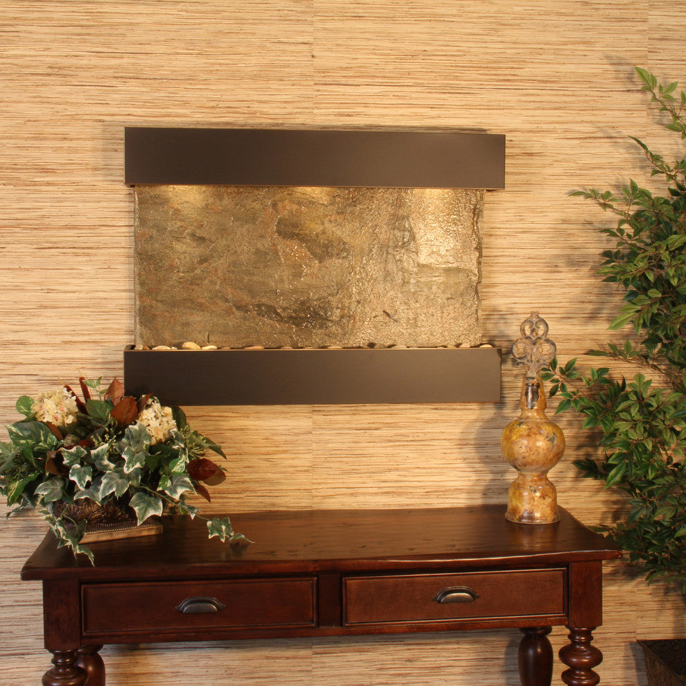 Reflection Creek Water Feature by Adagio, Natural Green Slate, Blackened Copper