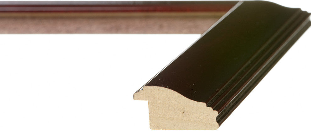 Mahogany Lacquer Picture Frame, 1-5/8", Easle Back, Traditional, 5 x 7