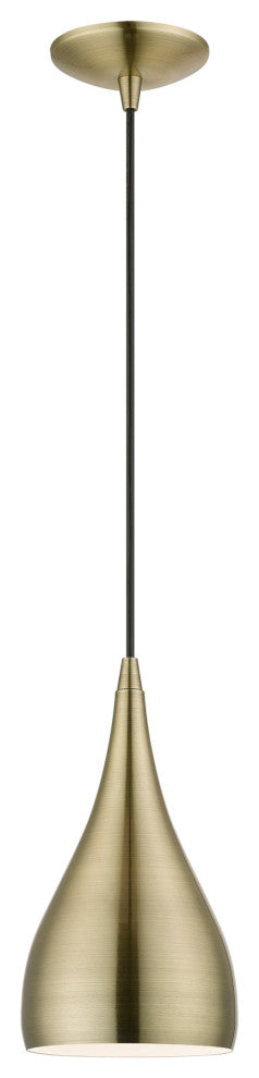 Livex Lighting 1 Light Antique Brass Pendant
