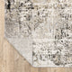 Noble Distressed Abstract Grey/ Ivory Indoor Area Rug, Grey, 2'3"x7'6"