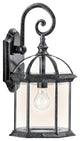 Traditional Barrie Outdoor Wall, Large, Black With Clear Beveled Glass