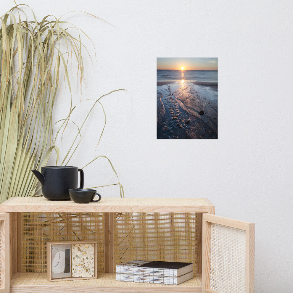 Low Tide Ravine Landscape Photo, Beach Unframed Wall Art Print, 12" X 16"