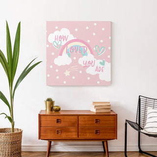 How Loved Pink Rainbow 24x24 Canvas Wall Art