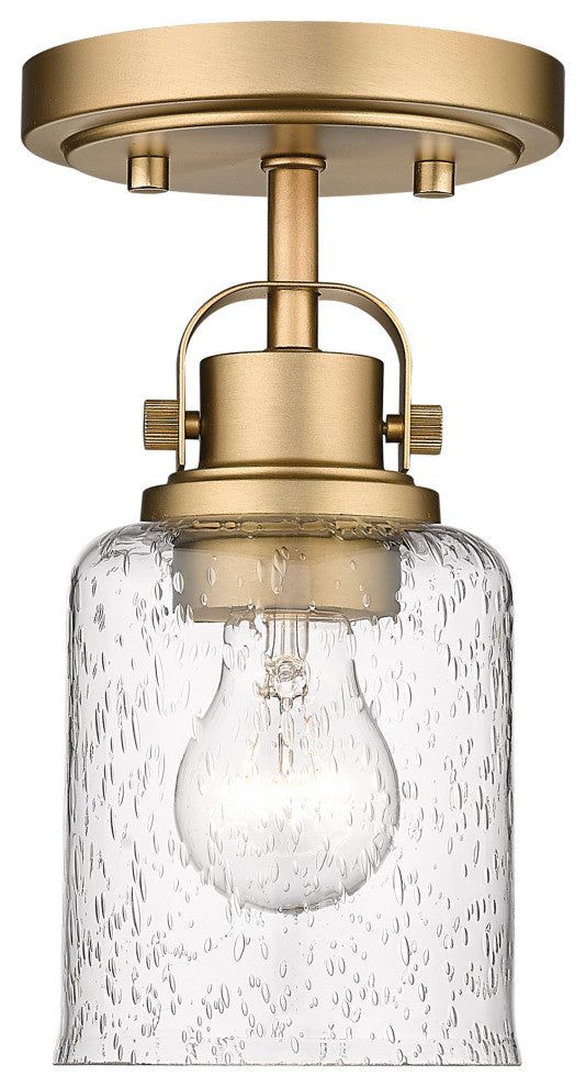 Zlite 340F1-HG 1-Light Flush Mount, Clear Seeded