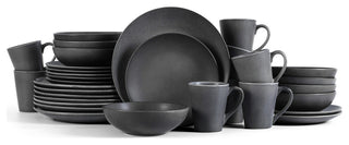 Stone Lain Grao Stoneware Dinnerware Set, Gray, 32-Piece