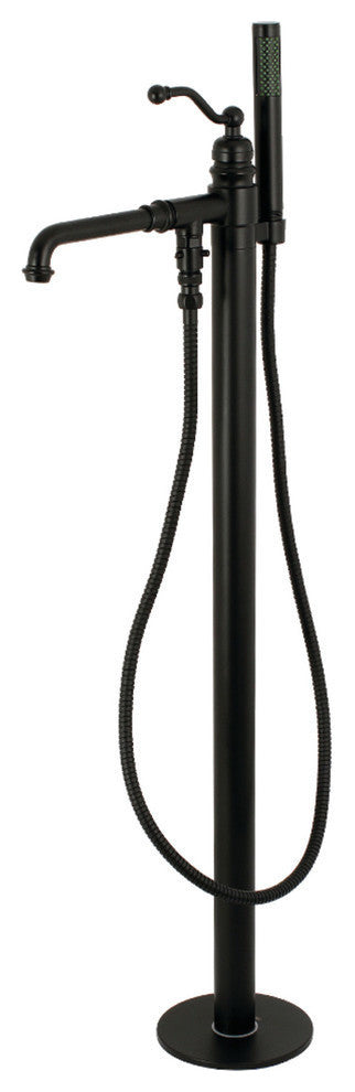 Kingston Brass Freestanding Tub Faucet With Hand Shower, Matte Black