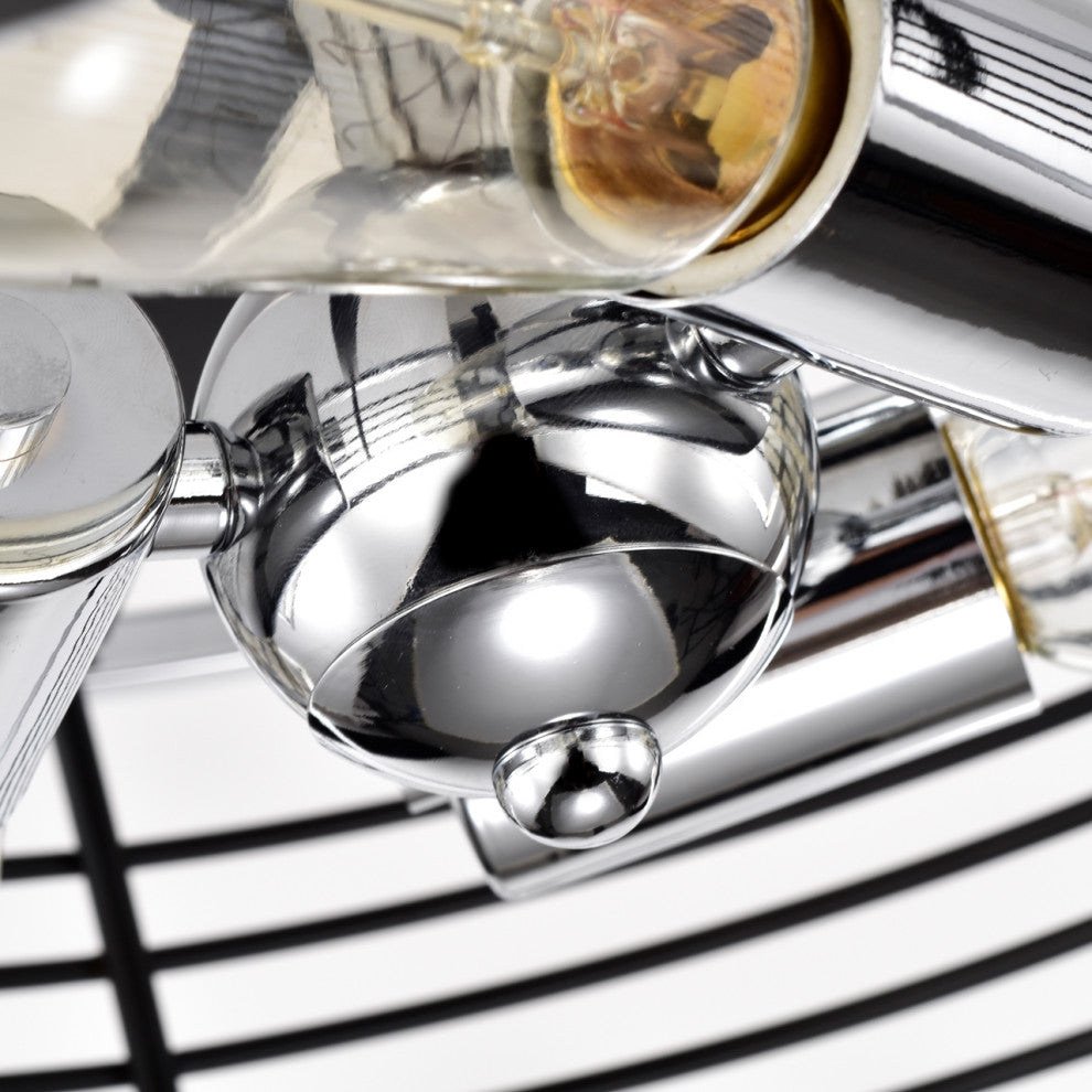 Ironclad Industrial 3 Light Chrome Semi-Flush Ceiling Fixture 15" Wide