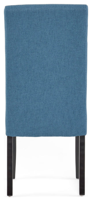 GDF Studio Percival T-stitch Fabric Dining Chairs, Set of 2, Blue