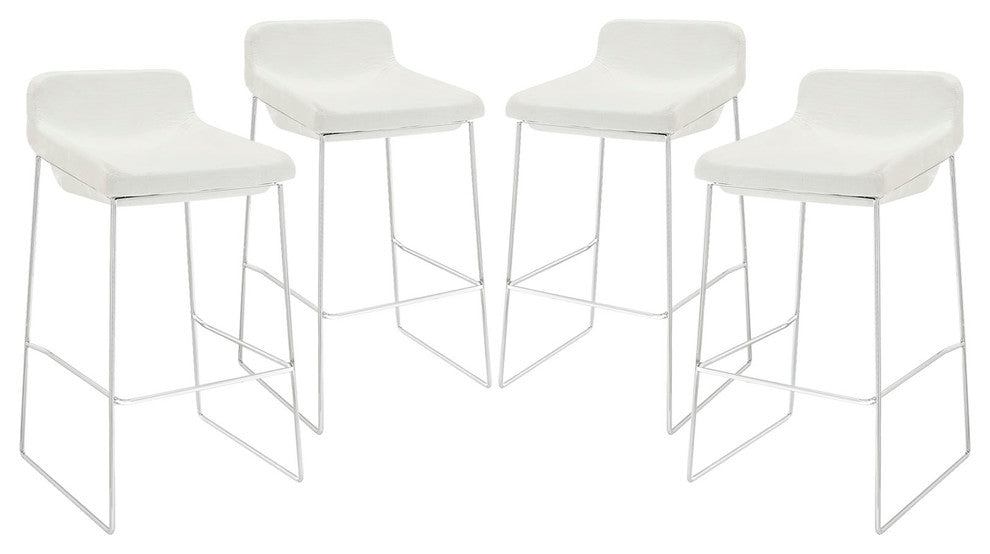 Modern White Garner Bar Stool Set of 4