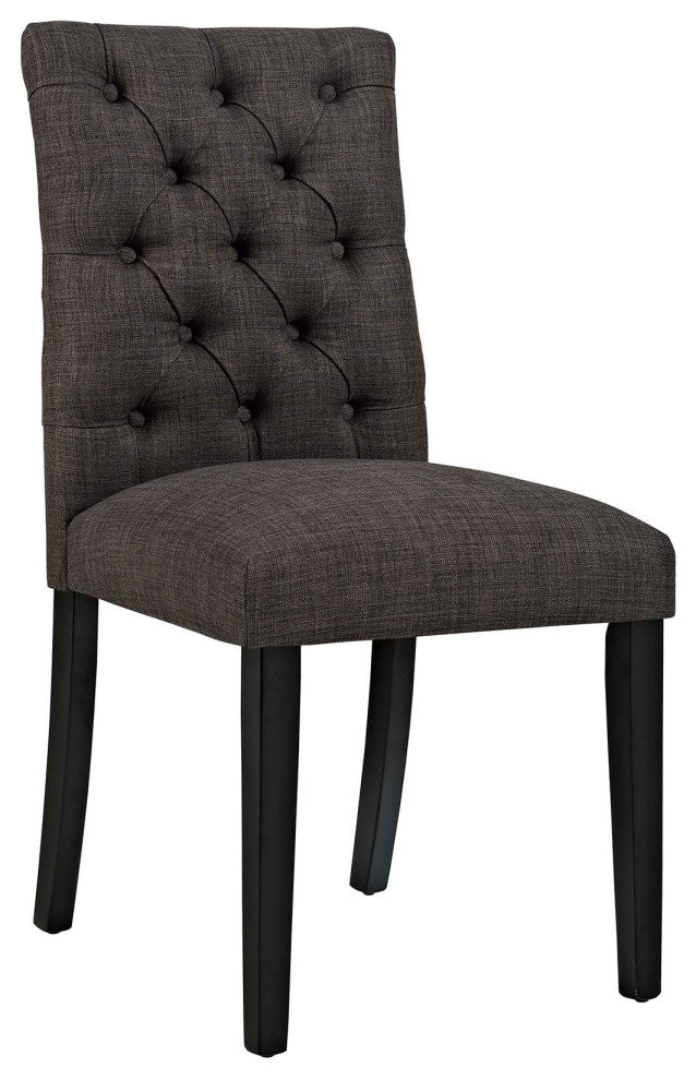 Duchess Parsons Upholstered Fabric Dining Side Chair, Brown