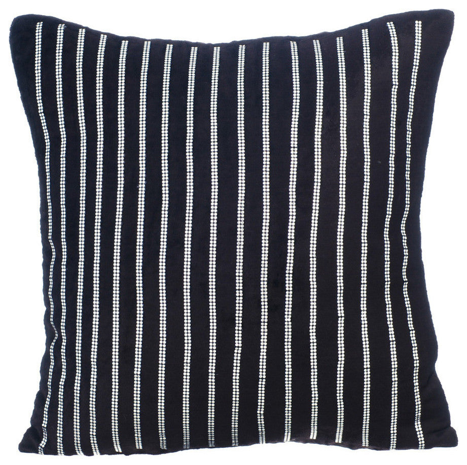 Velvet Black Pillow Covers Sofa Throws, 20"x20", Bring Back Black