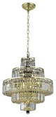 Elegant Maxim Dining Room Light, Gold Finish With Royal Cut Crystal