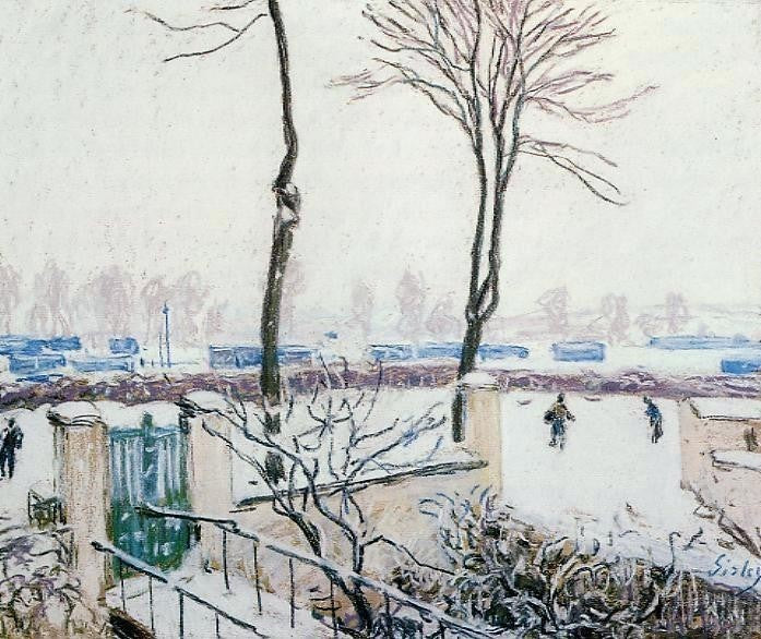 Alfred Sisley Approach to the Railway Station, 20"x25" Wall Decal