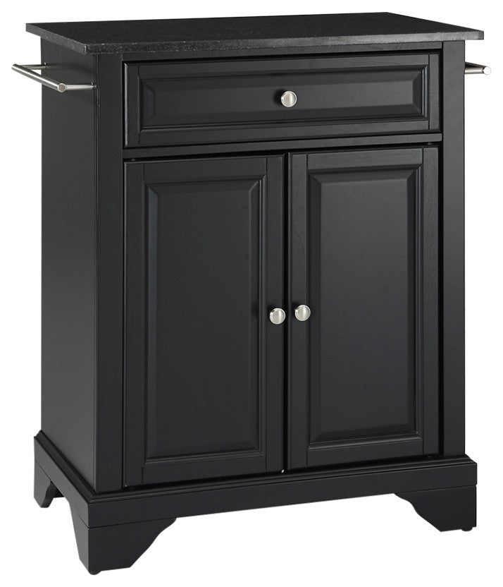 Crosley Furniture LaFayette Solid Wood Portable Kitchen Island in Black