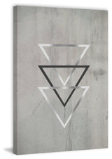 "Silver Triangles" Painting Print on Wrapped Canvas, 24"x36"