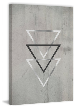 "Silver Triangles" Painting Print on Wrapped Canvas, 24"x36"