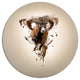 Mouflon Abstract Walking, Animal Round Wall Art, 23"