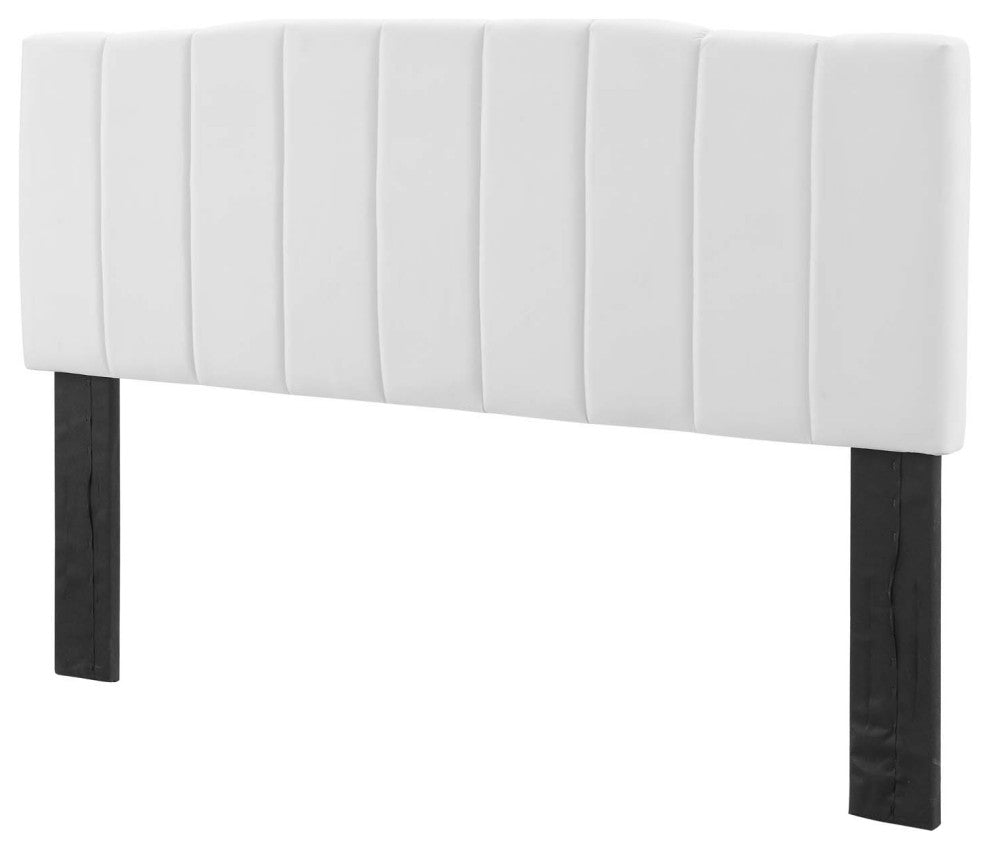 Tufted Headboard, King Size, Velvet, White, Modern Contemporary, Bedroom Master