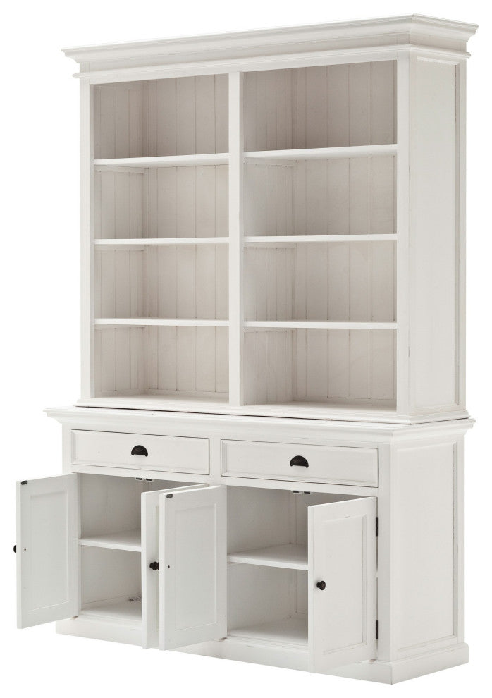 Classic White Hutch Bookcase Unit
