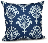 Floral Motifs Decorative Pillow, Navy Blue, 18"x18"