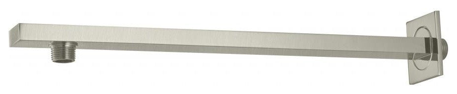 1/2" Ips X 16" Square 90-Degree Rain Arm With Flange In Satin Nickel