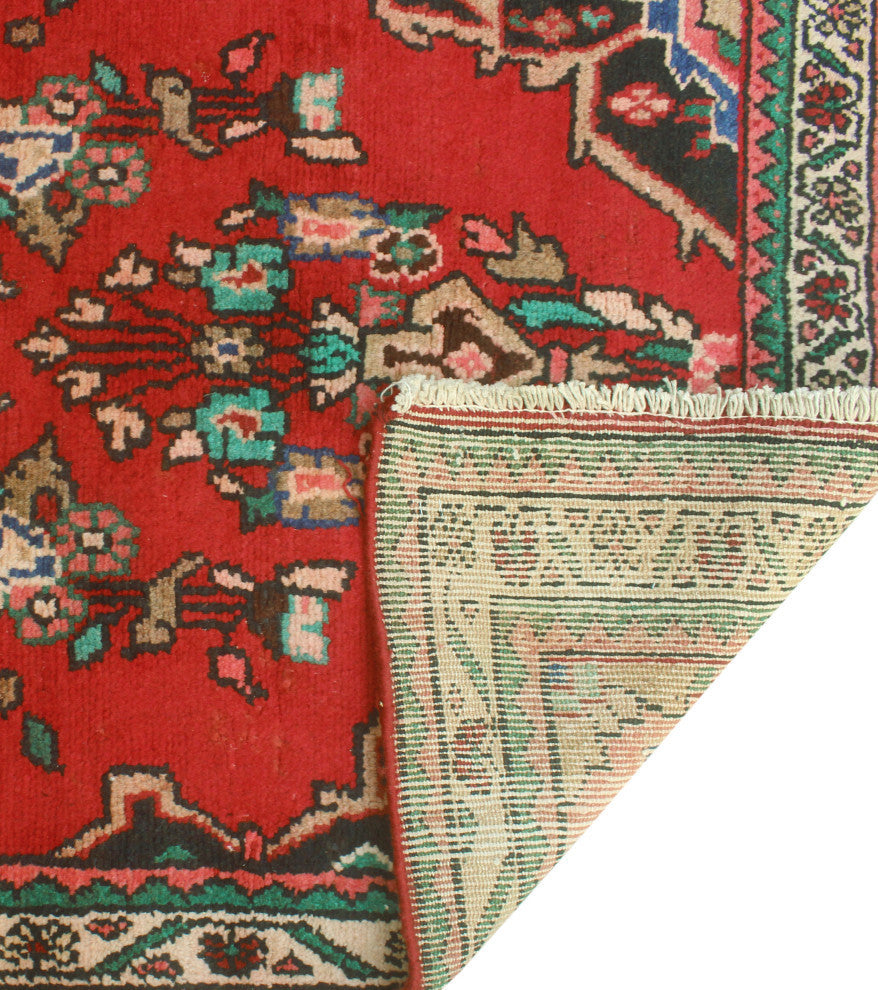 Fine Vintage Distressed Dirk Red/Beige Runner, 3'4x9'6