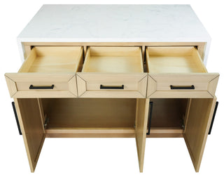 Palisade 48" Kitchen Island, Blonde, Engineered Marble