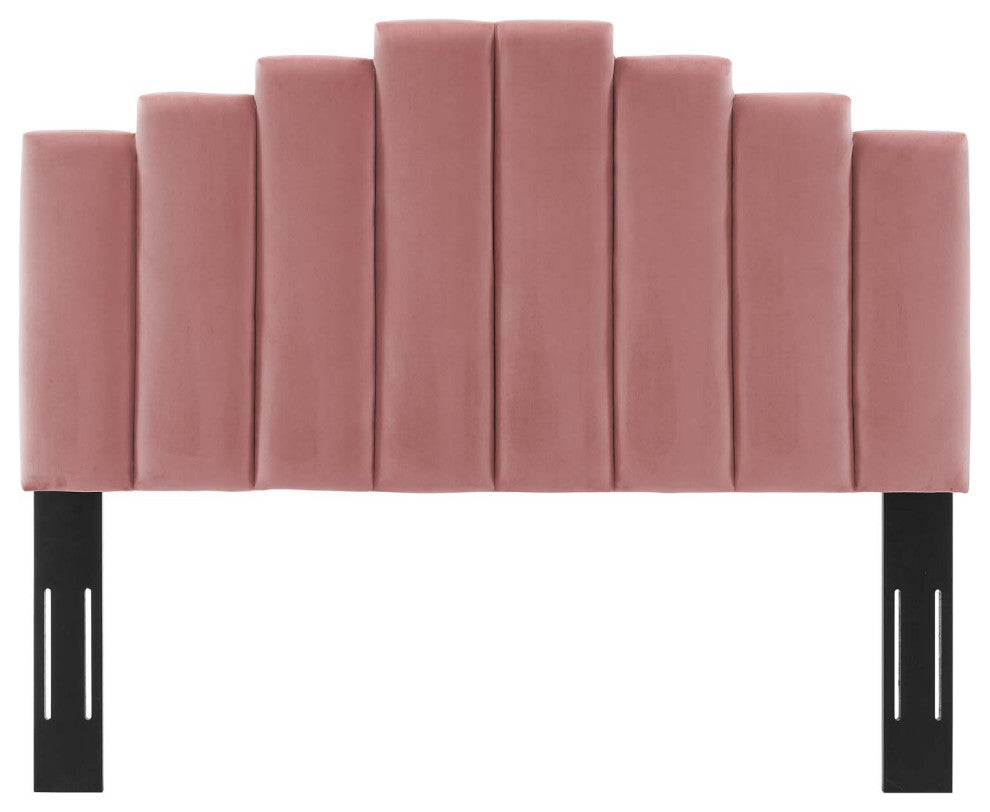Noelle Performance Velvet Twin Headboard-Dusty Rose