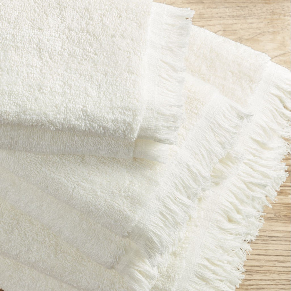 INK+IVY Nova Terry Cotton 630gsm Fringed 6-Piece Towel Set, Ivory